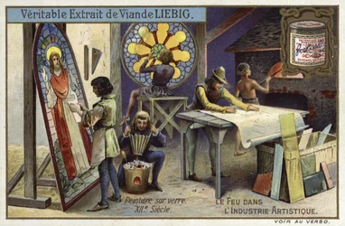 Herstellung von Buntglas, 12. Jahrhundert